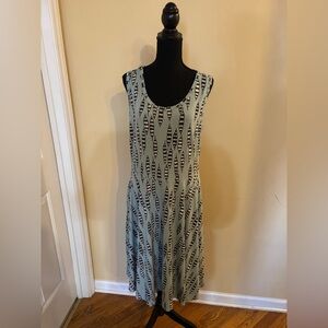 Lularoe Blue  Nicki Tank Top Dress With Feathers. Size Extra Large Rare!